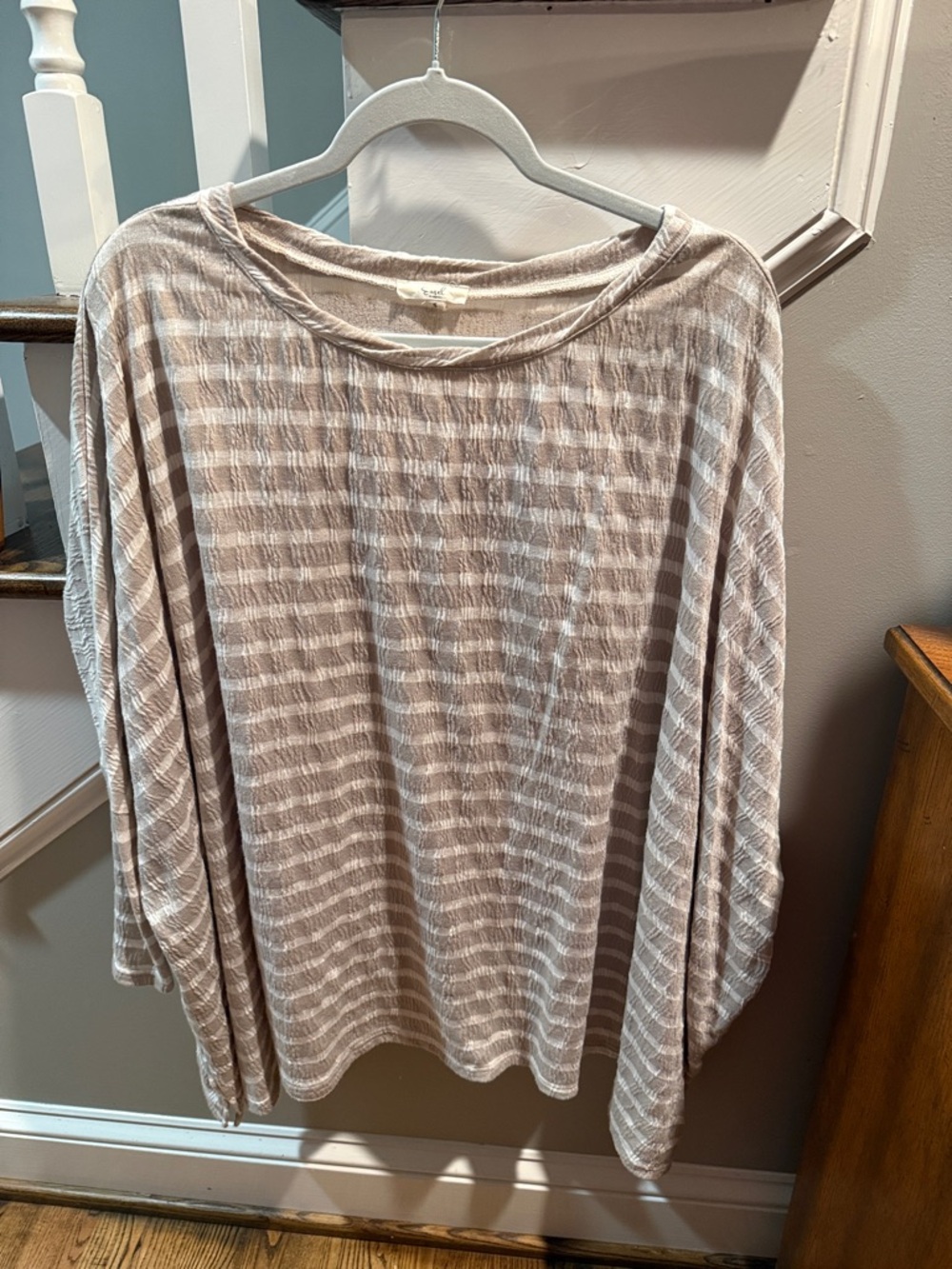 EASEL  Striped Long Sleeve Women's Top - Taupe